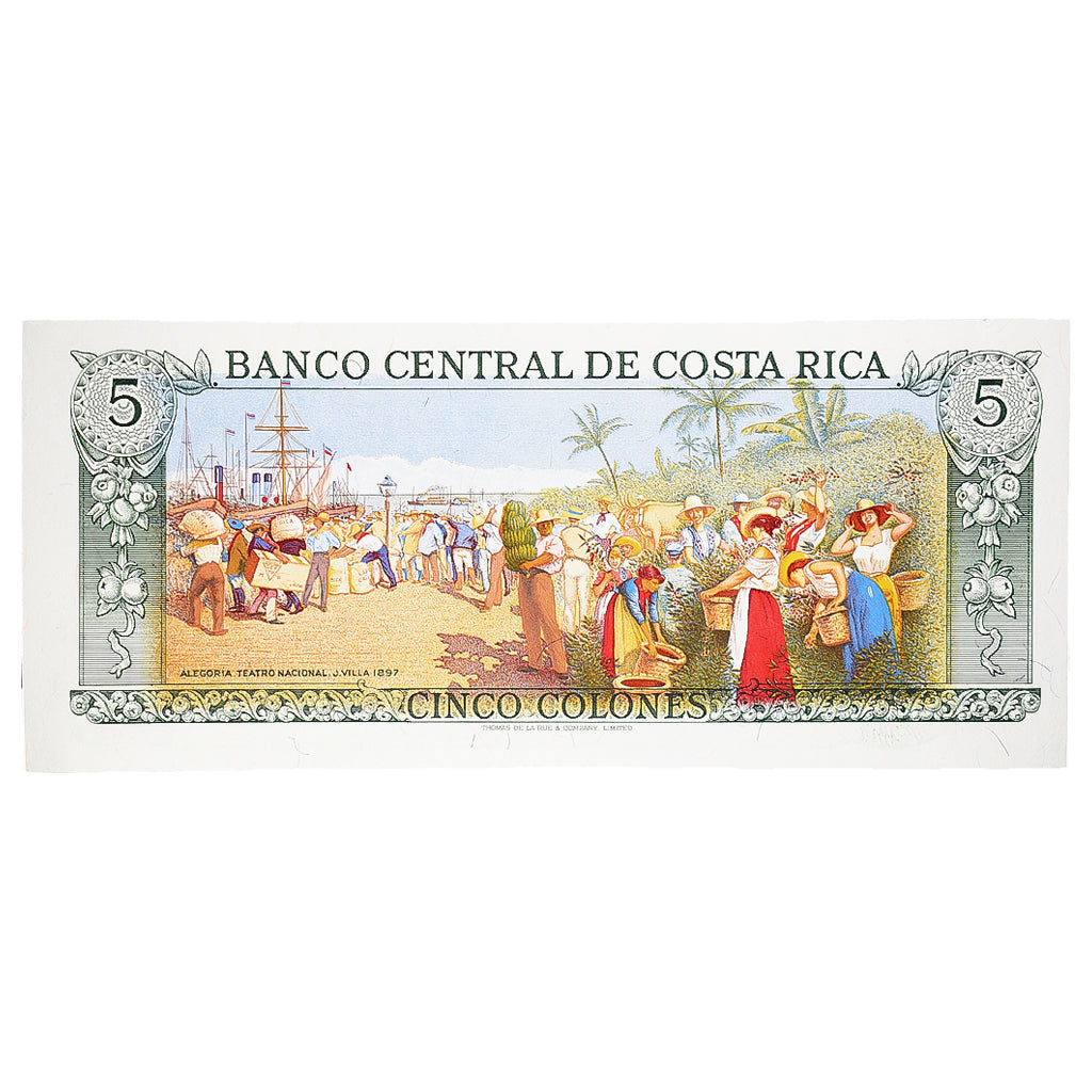 Geldschein, Costa Rica, 5 Colones, 1989, 1989-10-04, KM:236e, UNZ