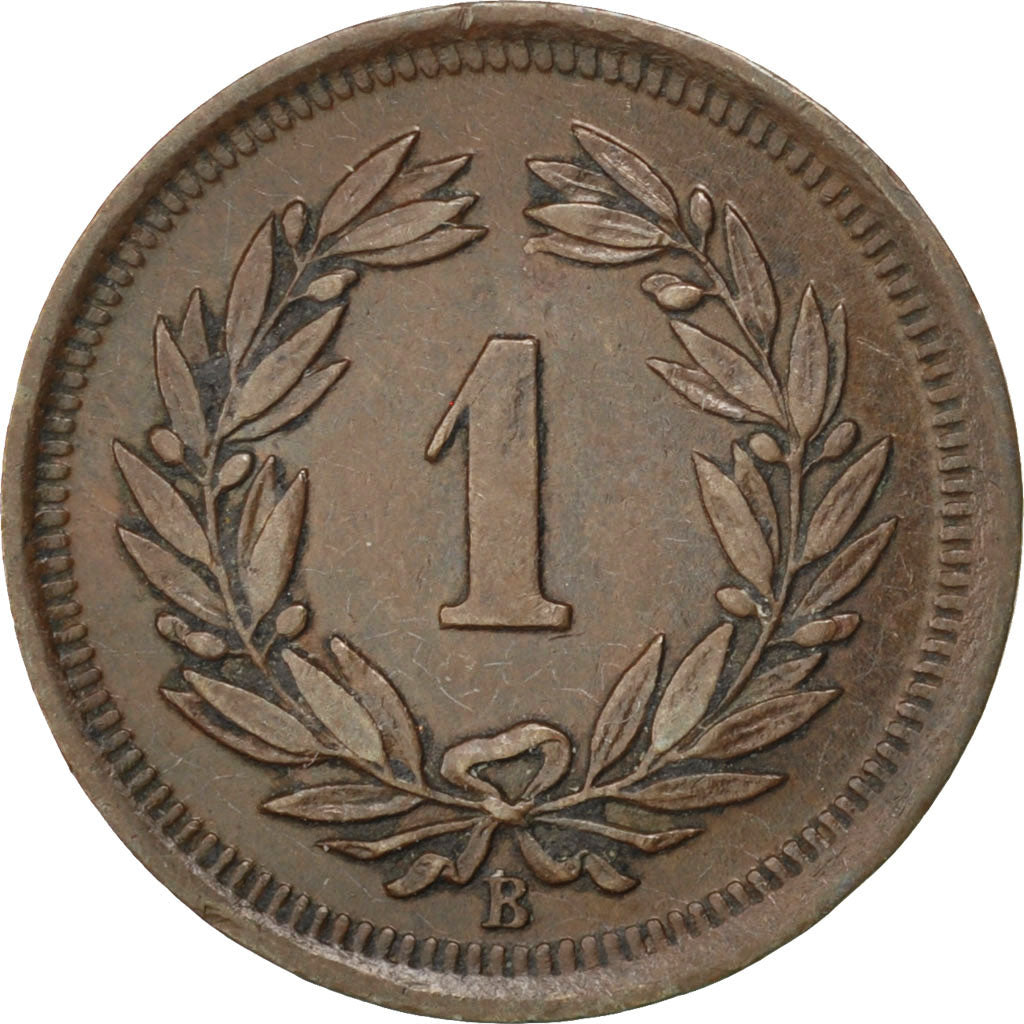 SWITZERLAND, Rappen, 1909, Bern, KM #3.2, AU(50-53), Bronze, 16, 1.52