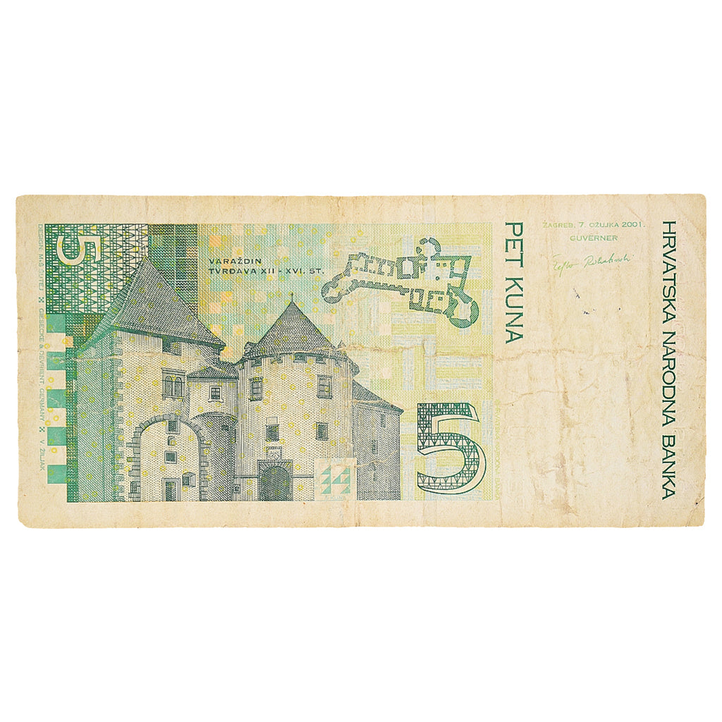Banknote, Croatia, 5 Kuna, 2001, 2001-03-07, KM:37, VF(20-25)
