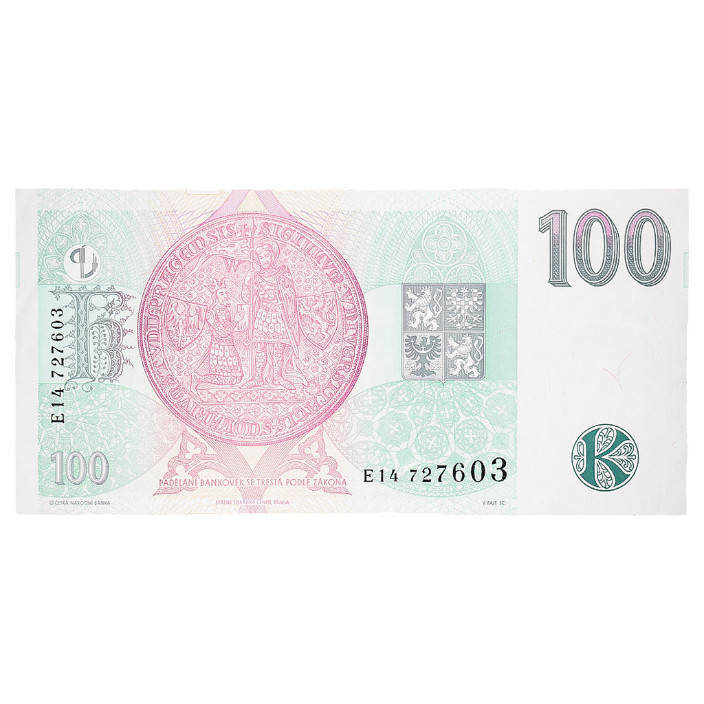 Banknote, Czech Republic, 100 Korun, 1997, KM:18, AU(50-53)