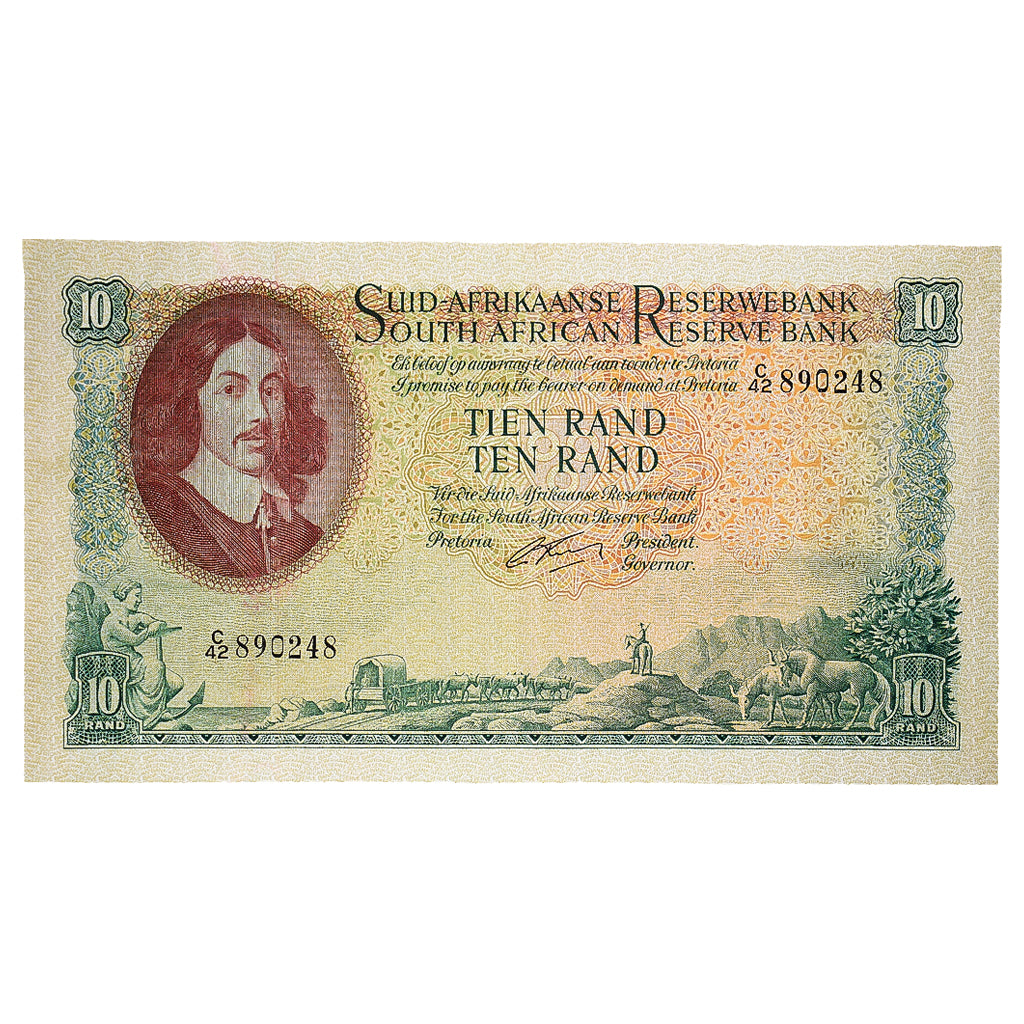 Banknote, South Africa, 10 Rand, Undated (1962), KM:107b, AU(55-58)