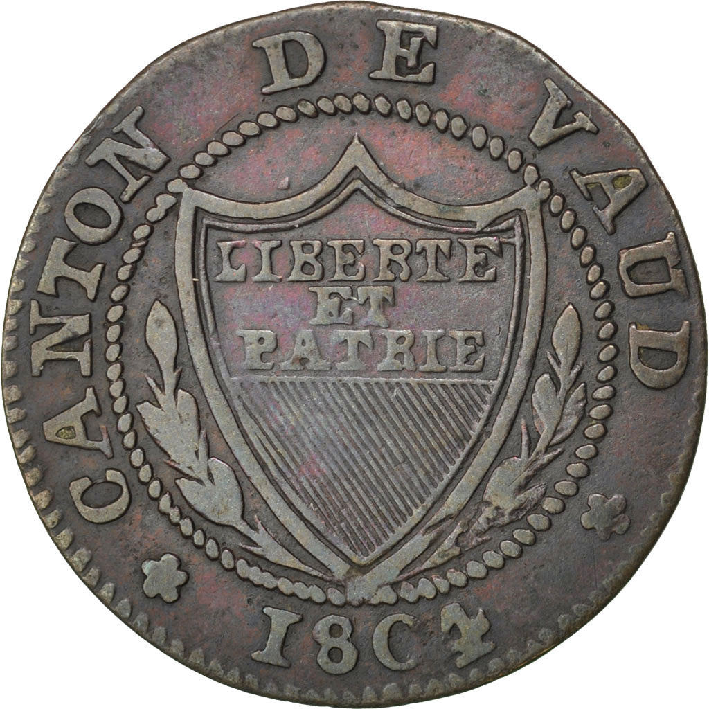 SWISS CANTONS, 1/2 Batzen-5 Rappen, 1804, KM #6, VF(30-35), Billon, 1.83