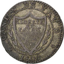 SWISS CANTONS, 1/2 Batzen-5 Rappen, 1806, KM #6, EF(40-45), Billon, 2.04