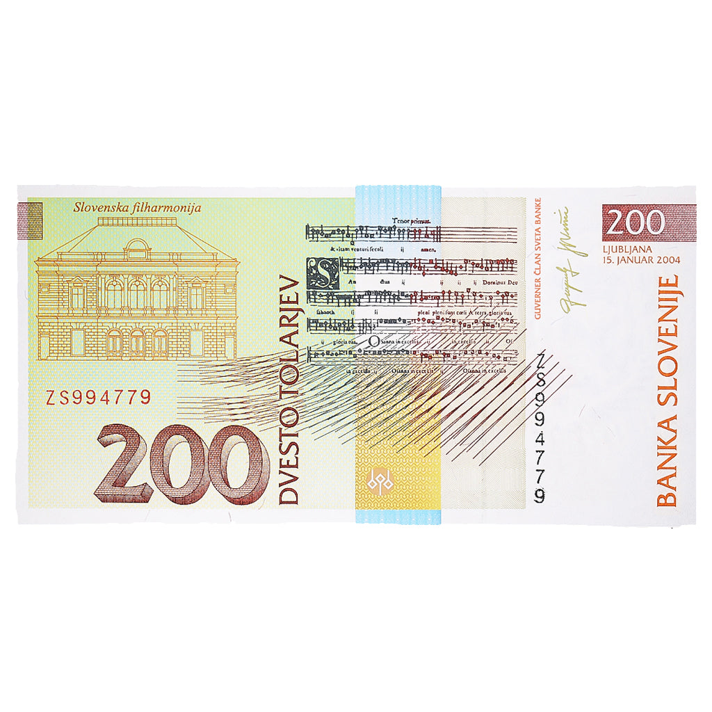 Banknote, Slovenia, 200 Tolarjev, 2004, 2004-01-15, KM:15d, UNC(65-70)