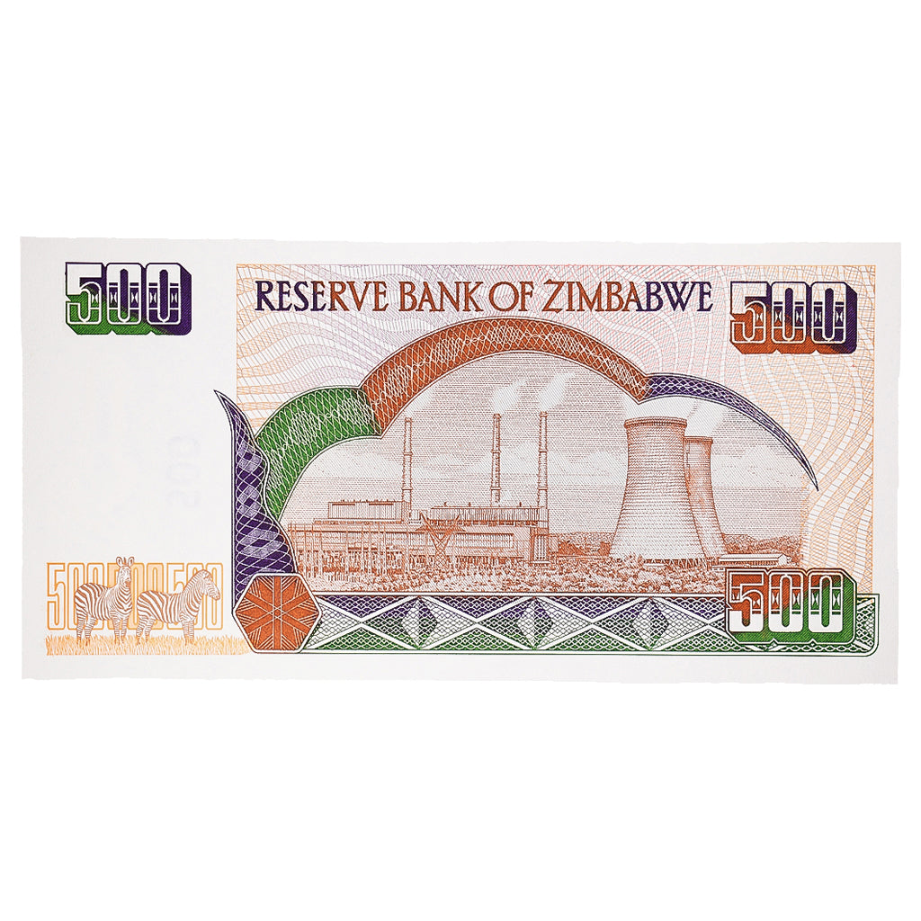 Banknot, Zimbabwe, 500 Dollars, 2001, KM:11a, UNC(65-70)