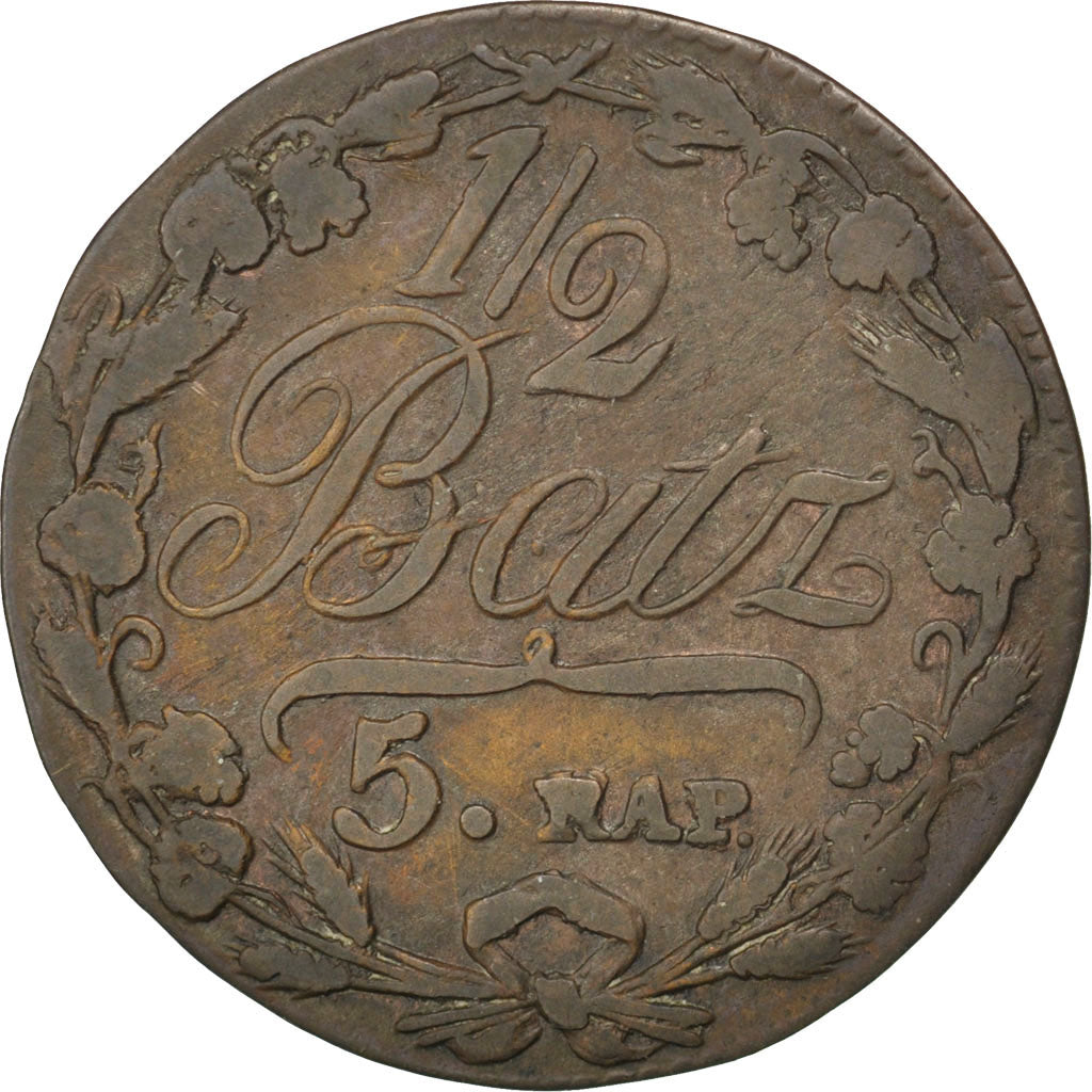 SWISS CANTONS, 1/2 Batzen-5 Rappen, 1807, KM #6, EF(40-45), Billon, 1.86