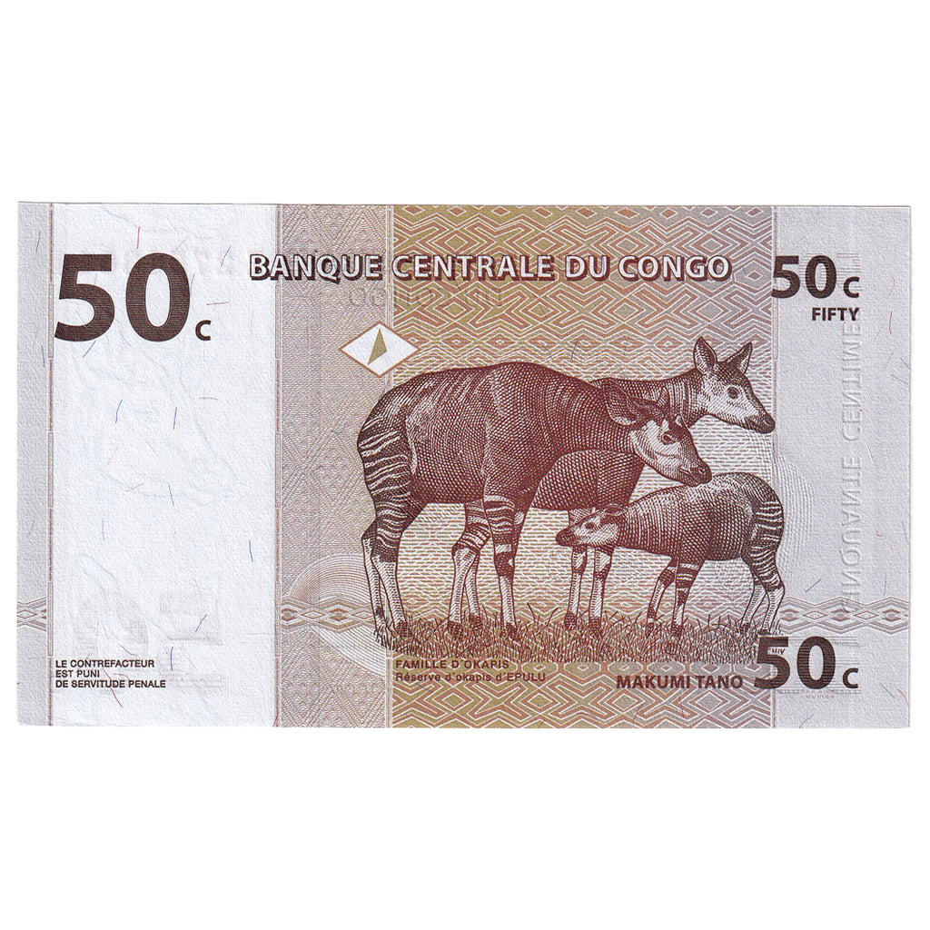 Banknote, Congo Democratic Republic, 50 Centimes, 1997, 1997-11-01, KM:84a