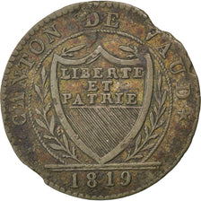 Coin, SWISS CANTONS, VAUD, Batzen-10 Rappen, 1819, EF(40-45), Billon, KM:8