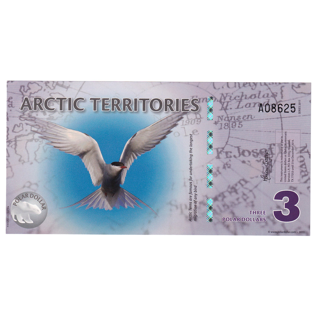 Banknote, United States, Dollar, 2011, 3 DOLLAR ARTIC TERRITORIES, UNC(65-70)