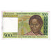 Nota, Madagáscar, 500 Francs = 100 Ariary, Undated (1996), KM:75b, AU(55-58)