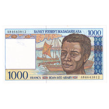 Banknote, Madagascar, 1000 Francs = 200 Ariary, 1996-2004, KM:76b, UNC(65-70)