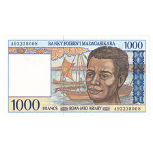Banknote, Madagascar, 1000 Francs = 200 Ariary, 1996-2004, KM:76b, UNC(65-70)
