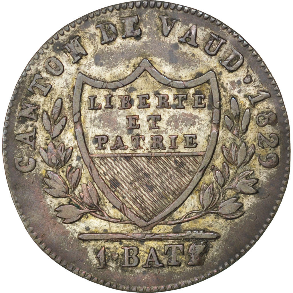 Münze, SWISS CANTONS, VAUD, Batzen-10 Rappen, 1829, SS+, Billon, KM:20