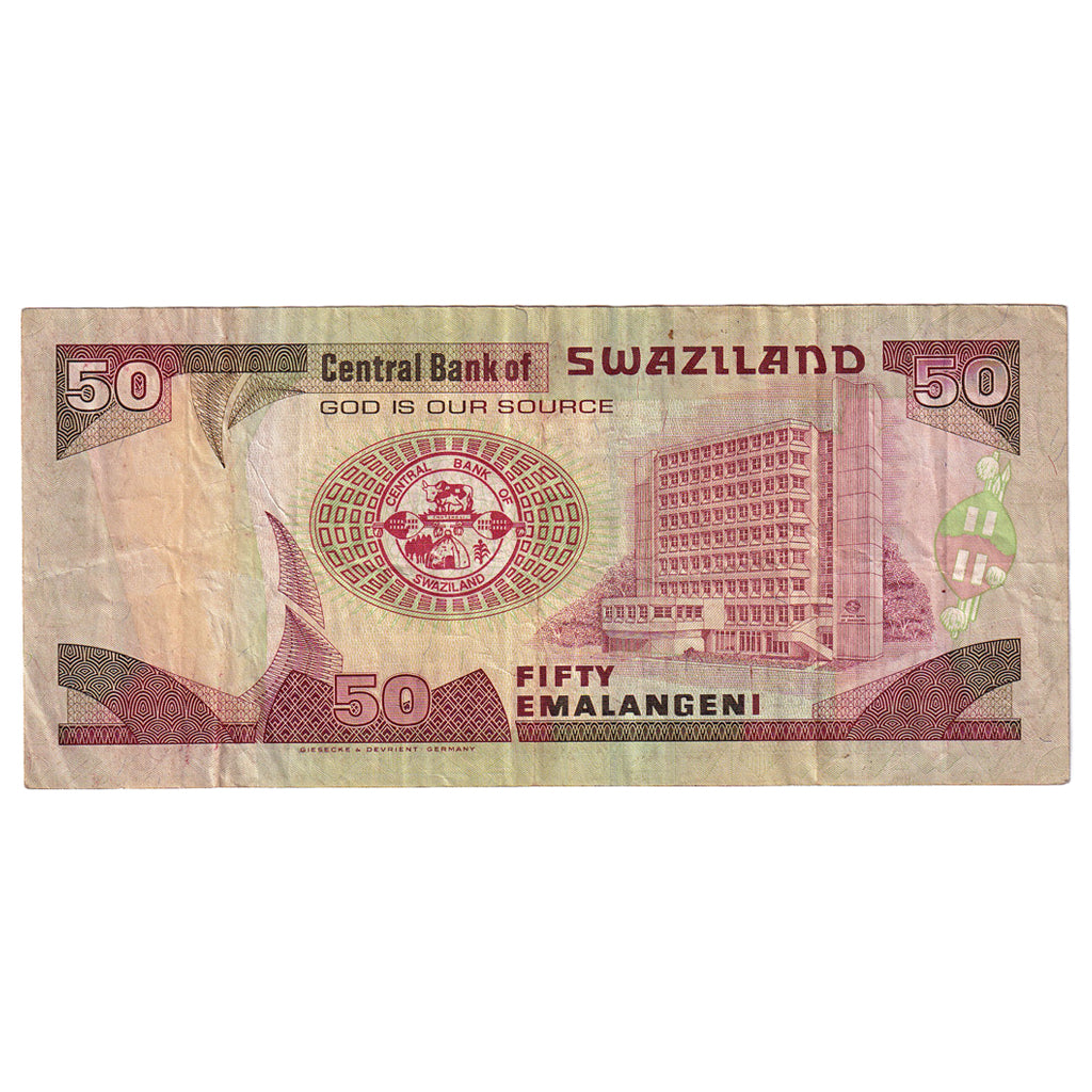 Banknote, Swaziland, 50 Emalangeni, 2001, 2001-04-01, KM:31b, VF(20-25)