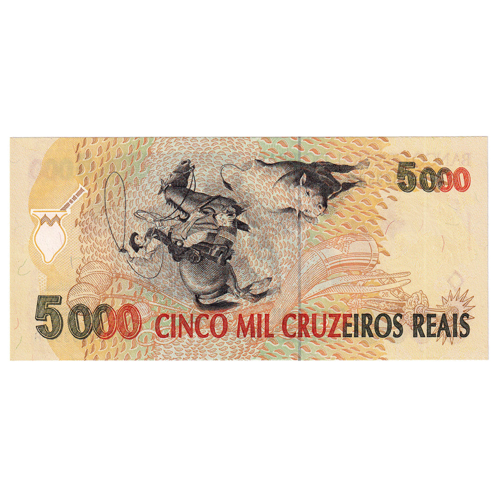 Banconote, Brasile, 5000 Cruzeiros Reais, Undated (1993), KM:241, FDS