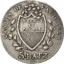 SWISS CANTONS, 5 Batzen, 1828, KM #21.1, AU(50-53), Silver, 4.12