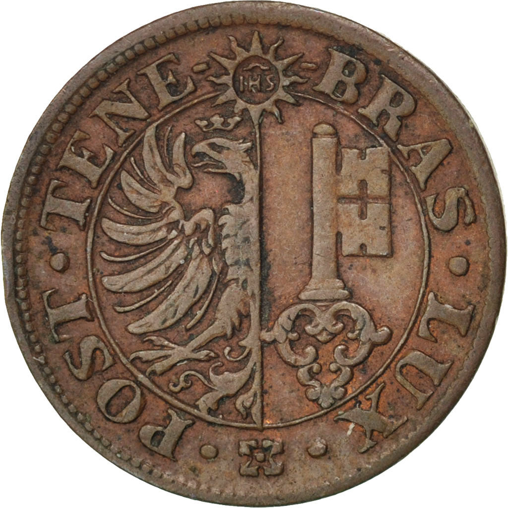 Suisse, Canton de Genève, 1 Centime, 1840, KM 130