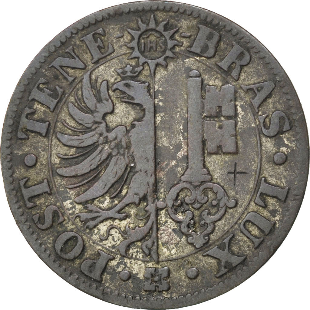 SWISS CANTONS, 4 Centimes, 1839, KM #127, EF(40-45), Billon, 1.68