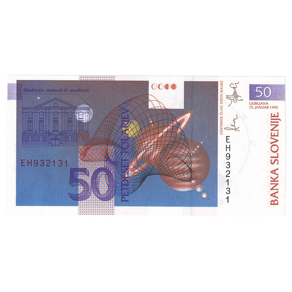 Banknote, Slovenia, 50 Tolarjev, 1992, 1992-01-15, KM:13a, UNC(65-70)