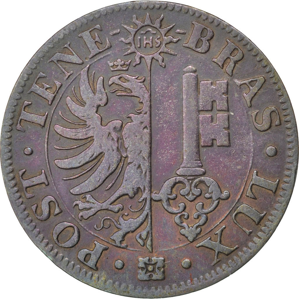 Suisse, Canton de Genève, 10 Centimes, 1844, KM 128