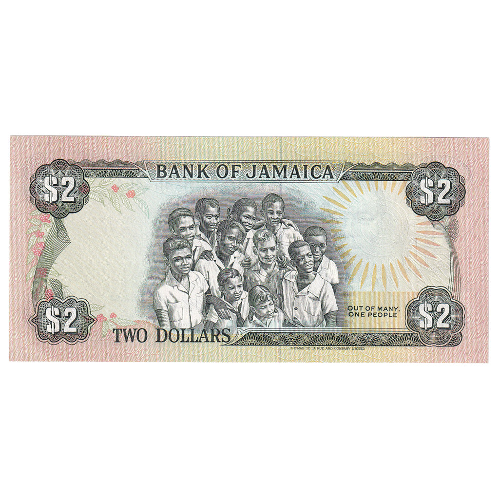Banknote, Jamaica, 2 Dollars, 1993, 1993-02-01, KM:69e, UNC(65-70)