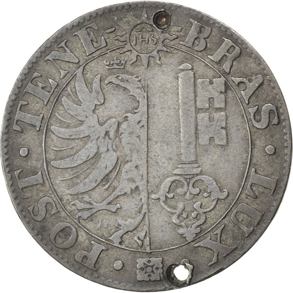 SWISS CANTONS, 25 Centimes, 1844, KM #129, EF(40-45), Billon, 3.72