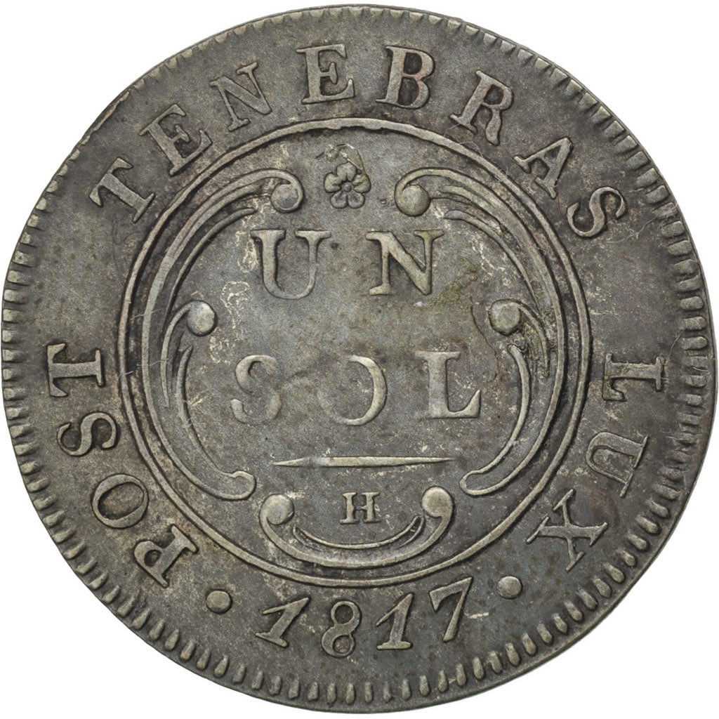 SWISS CANTONS, Sol, 1817, KM #116, AU(50-53), Billon, 0.91