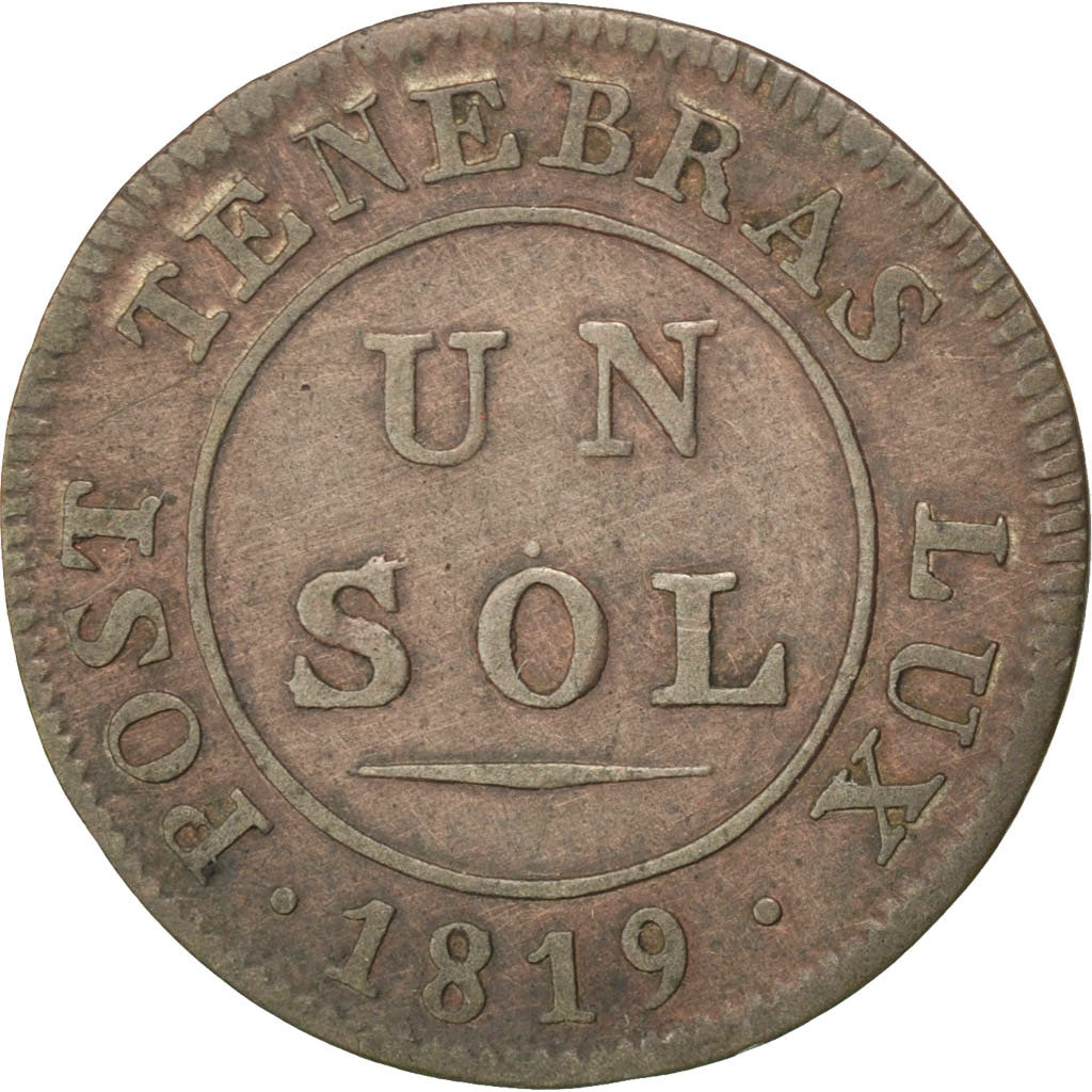 SWISS CANTONS, Sol, 1819, KM #119, VF(30-35), Billon, 1.00