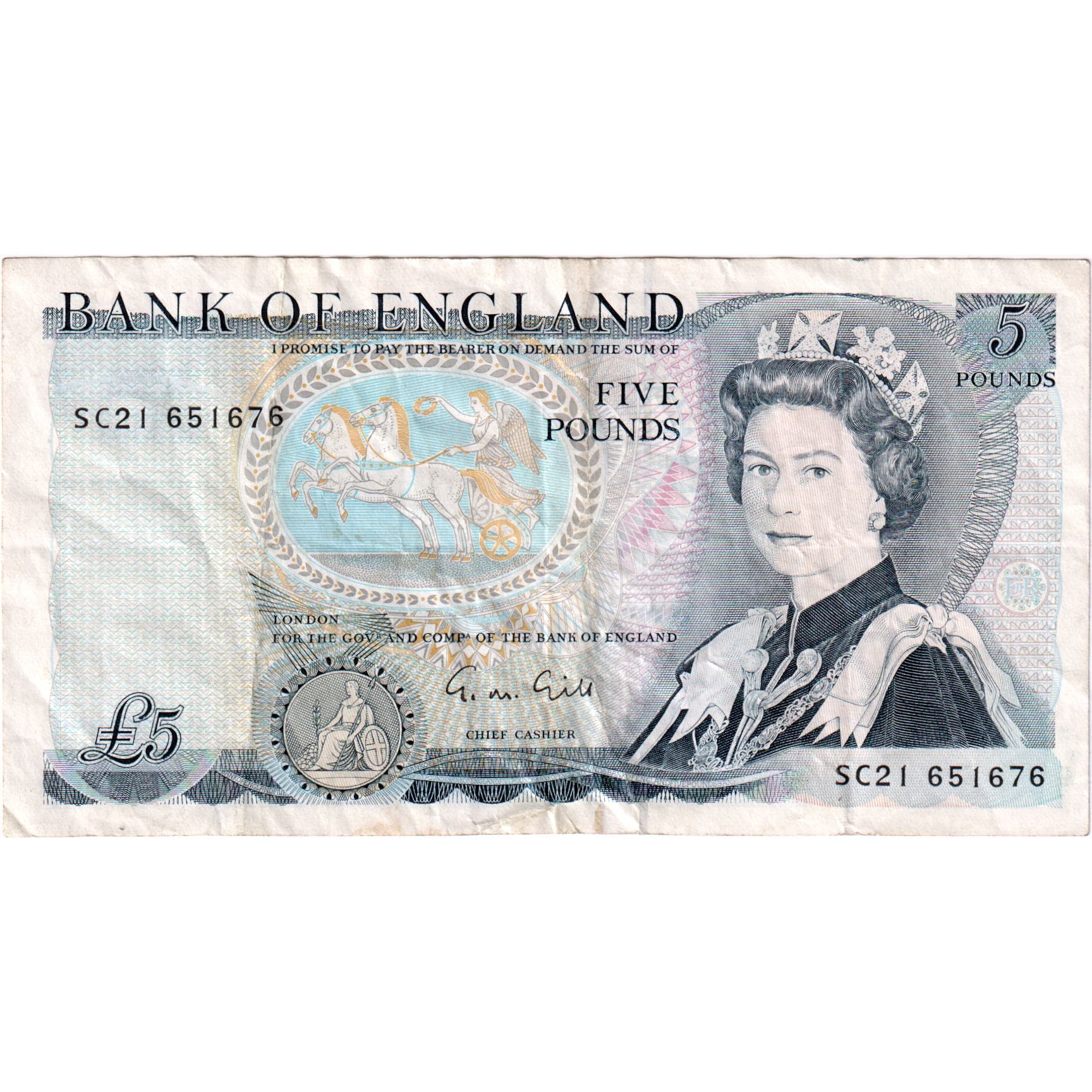 Banknote, Great Britain, 5 Pounds, 1988-1991, KM:378f, EF(40-45)