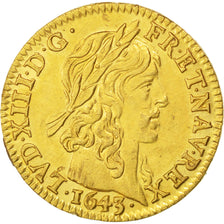 Monnaie, France, 1/2 Louis d'or, 1643, Paris, TTB+, Or, KM:101, Gadoury:57