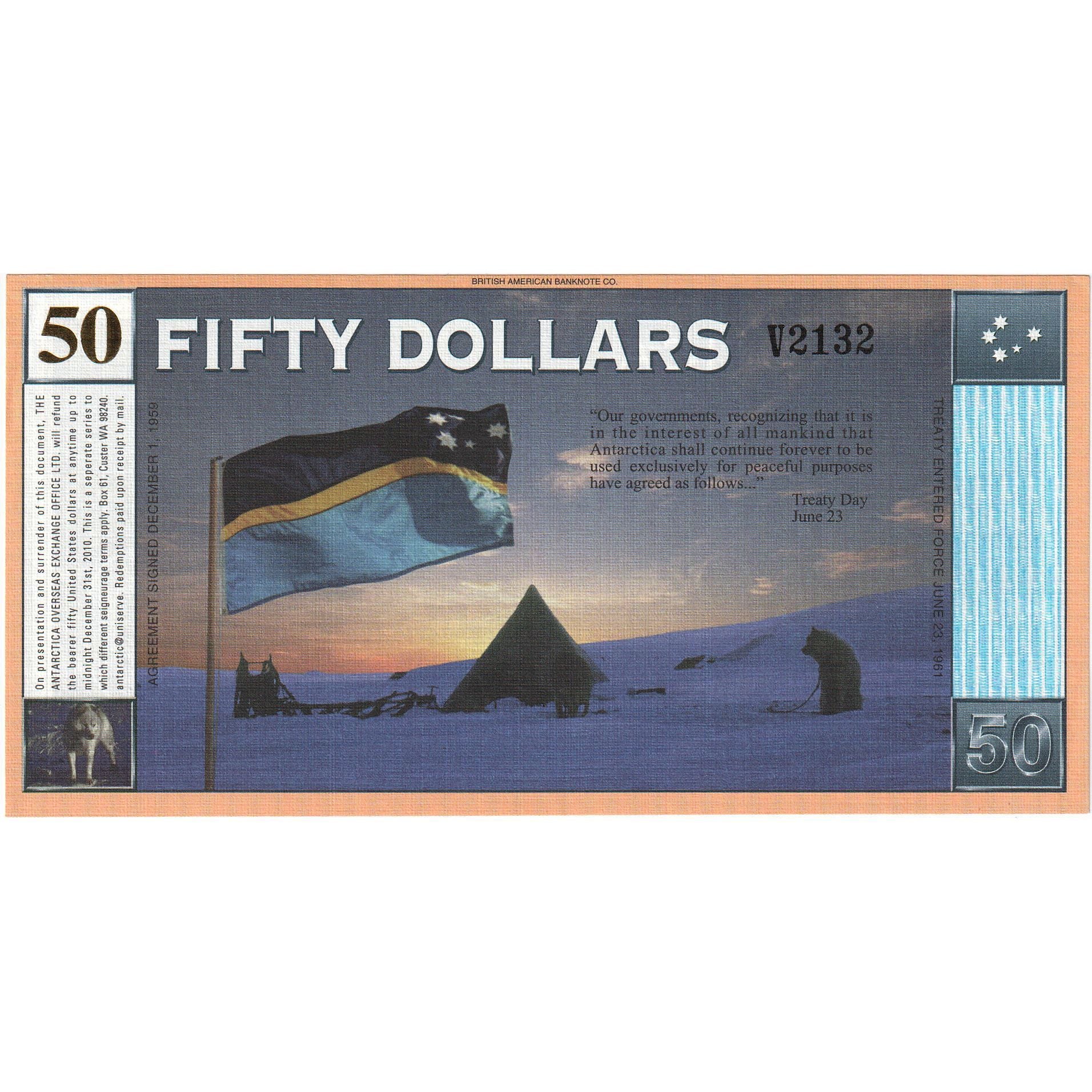 Banknot, Antarktyka, 50 Dollars, 2001, 2001-01-01, UNC(65-70)