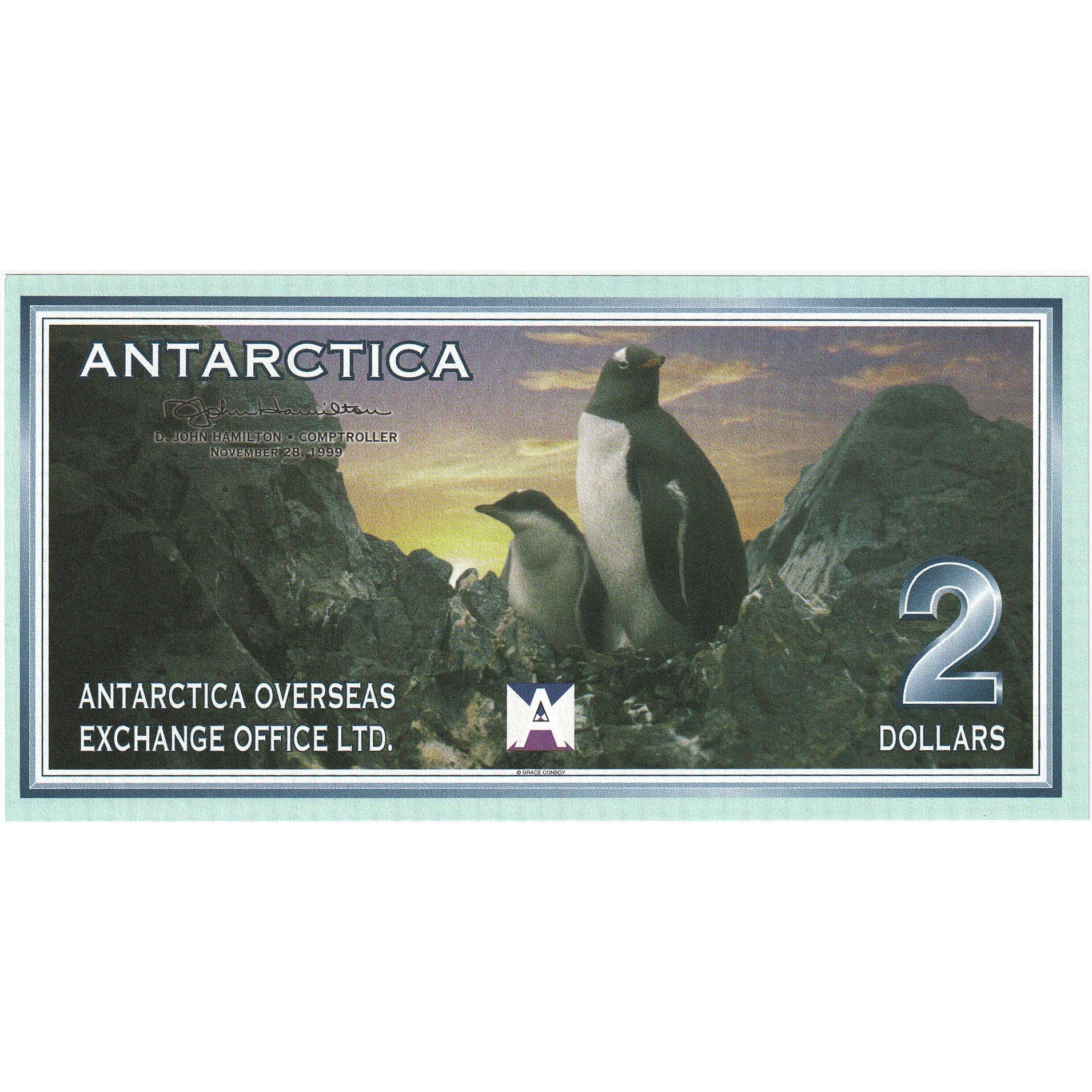 Banconote, Antartico, 2 Dollars, 1999, 1999-11-28, FDS