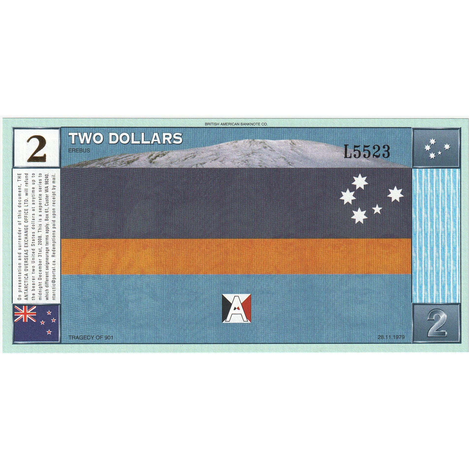 Banconote, Antartico, 2 Dollars, 1999, 1999-11-28, FDS