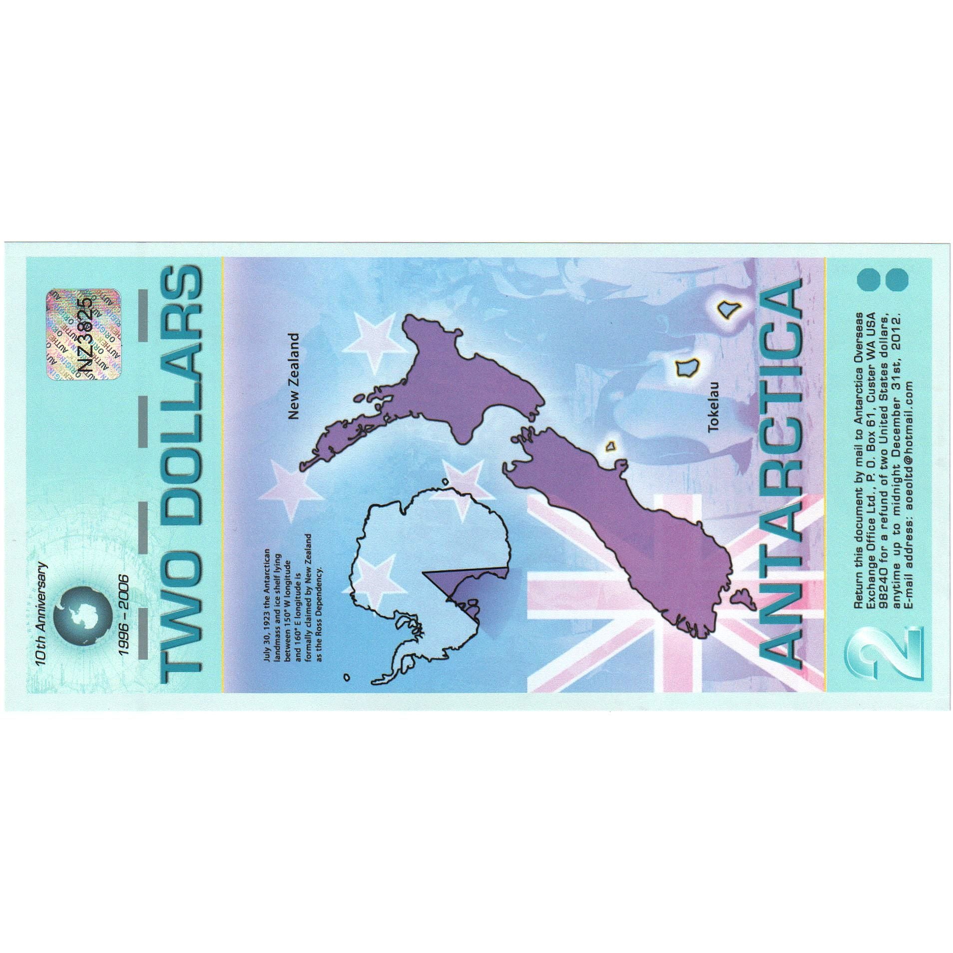Billete, 2 Dollars, 2007, Antártico, 2007-07-30, UNC