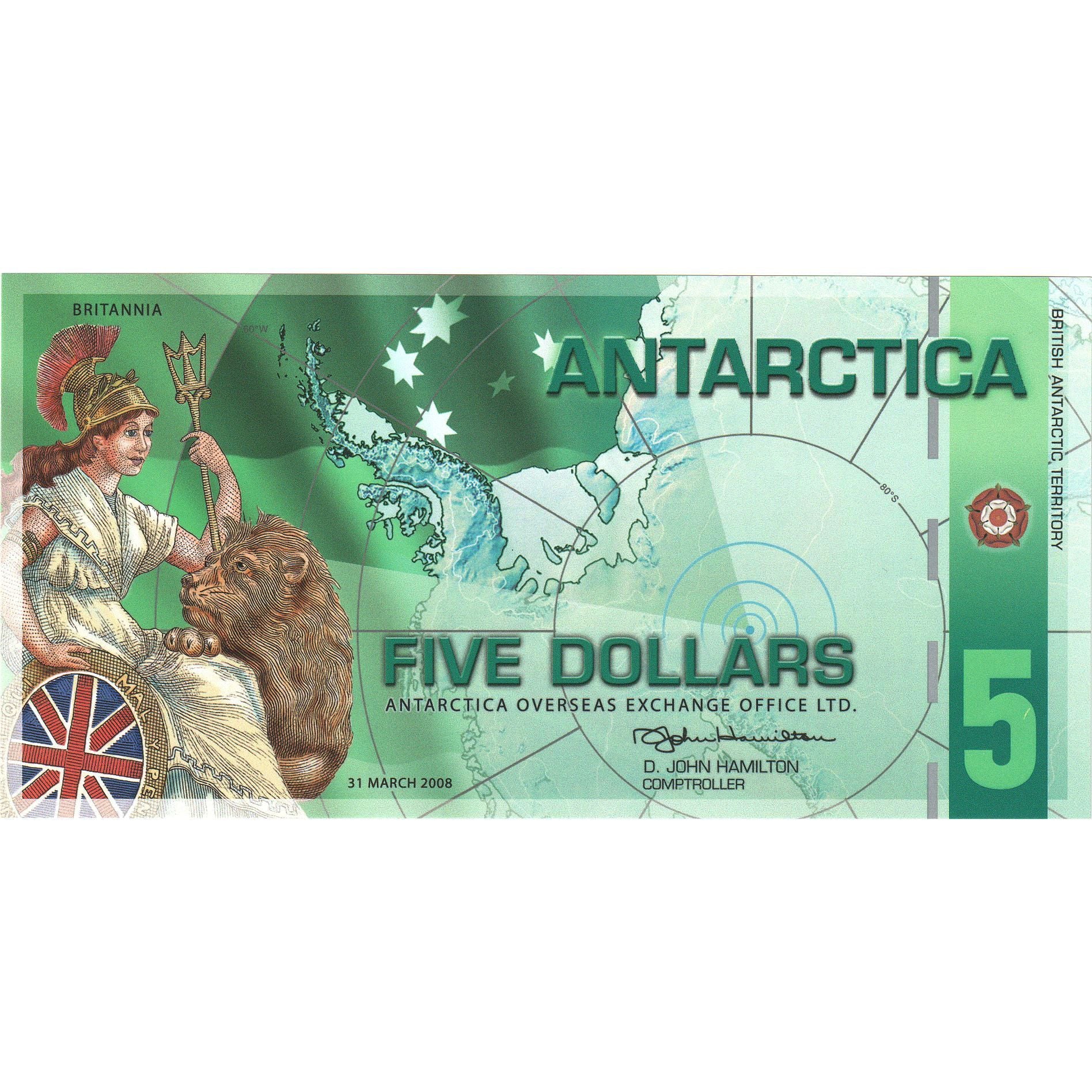 Geldschein, Antarctic, 5 Dollars, 2008, 2008-03-31, UNZ