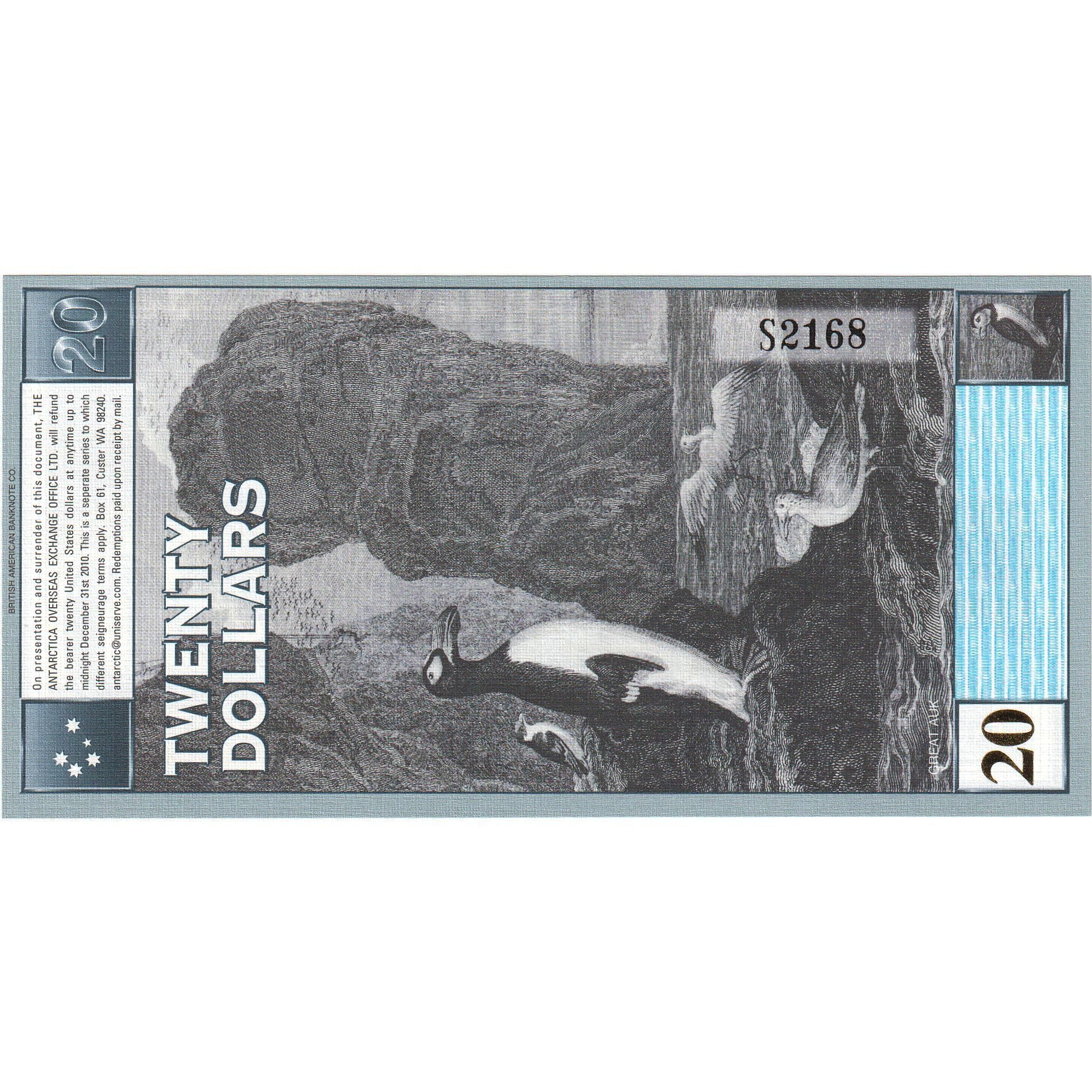 Banknote, Antarctic, 20 Dollars, 2001, 2001-01-01, UNC(65-70)