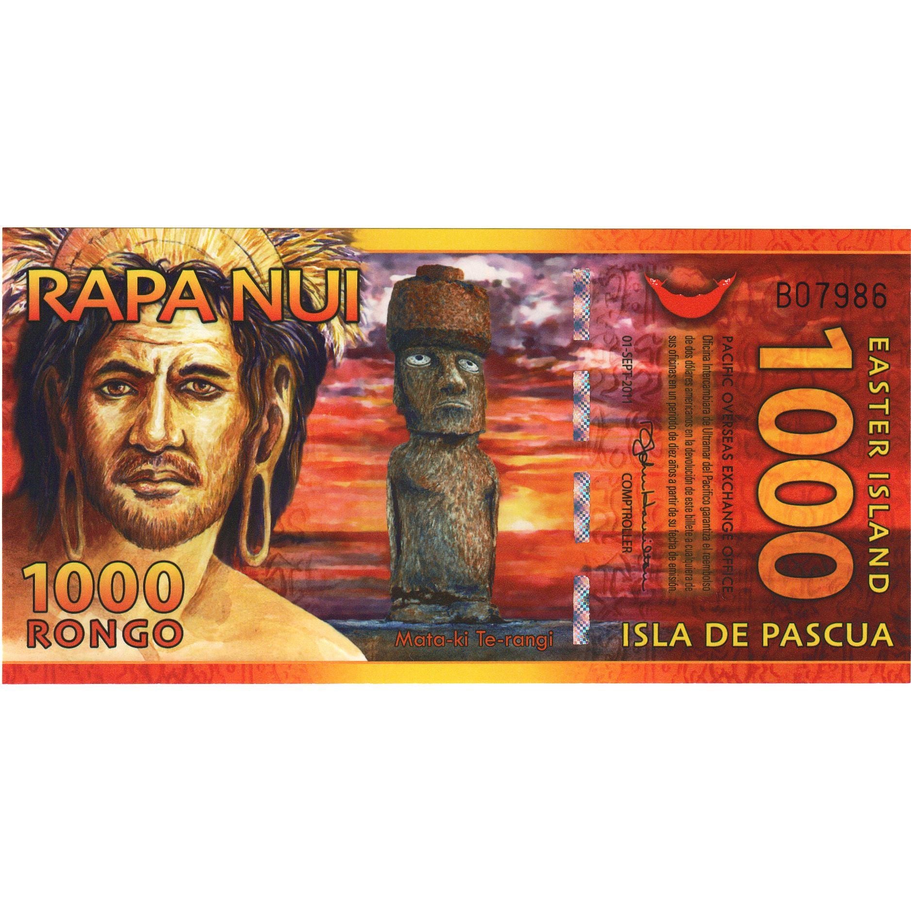 Banconote, RAPA NUI - ISLA DE PASCUA - EASTER ISLAND, 1000 Dollars, 2011