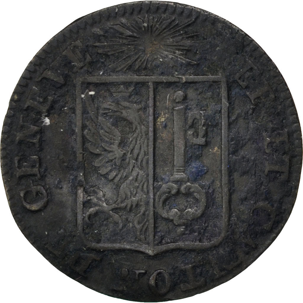 CANTONI SVIZZERI, GENEVA, Sol, 1833, BB, Biglione, KM:120