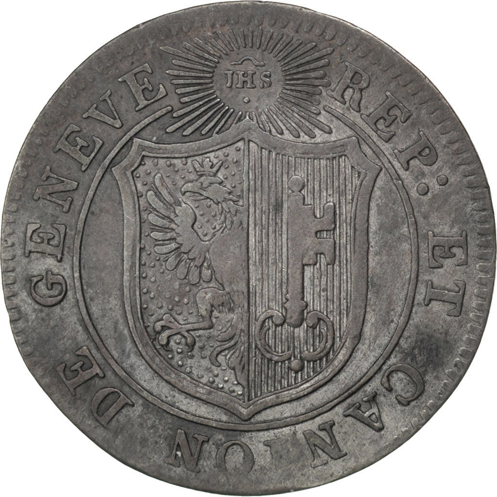 SWISS CANTONS, 1-1/2 Sol, 1817, KM #117, EF(40-45), Billon, 1.12