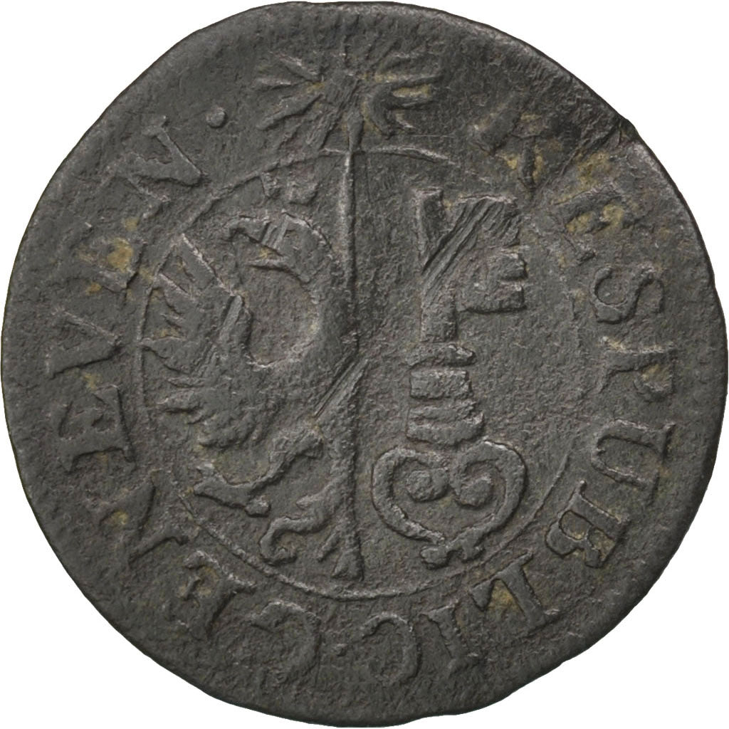 SWISS CANTONS, 6 Deniers, 2 Quarts, 1730, KM #65, VF(30-35), Billon, 0.72