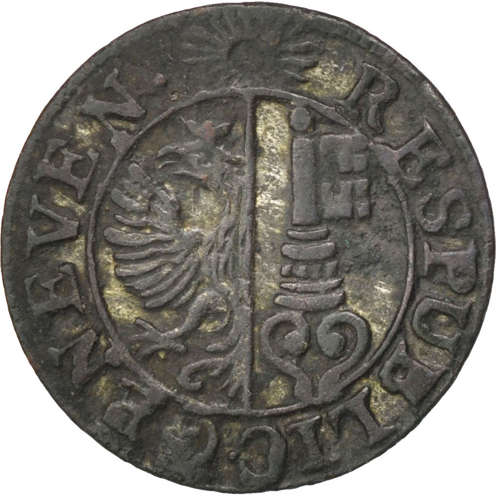 Suisse, Canton de Genève, 6 Deniers (2 Quarts), 1730, KM 65