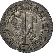 Monnaie, SWISS CANTONS, GENEVA, 6 Deniers, 1833, SUP, Billon, KM:118
