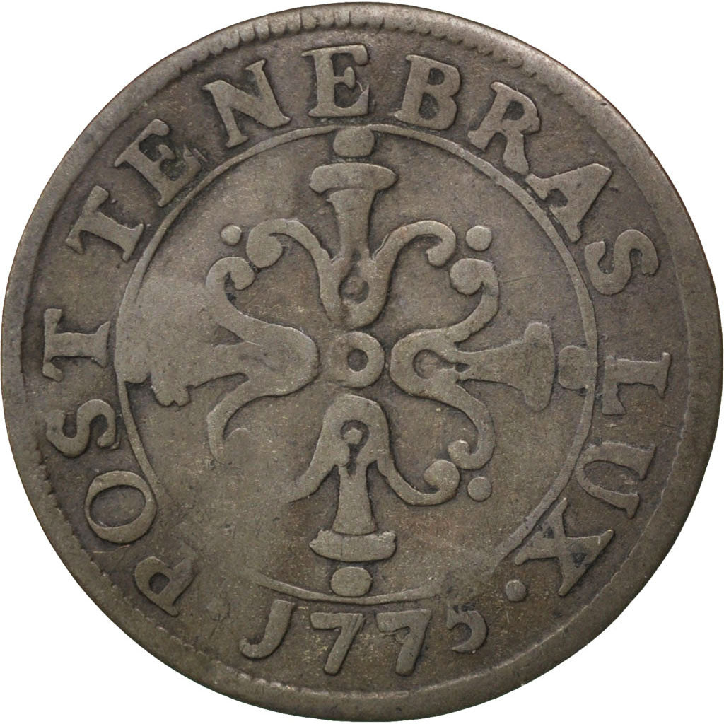 SWISS CANTONS, 18 Deniers, 6 Quarts, 1775, KM #67, EF(40-45), Billon, 1.06