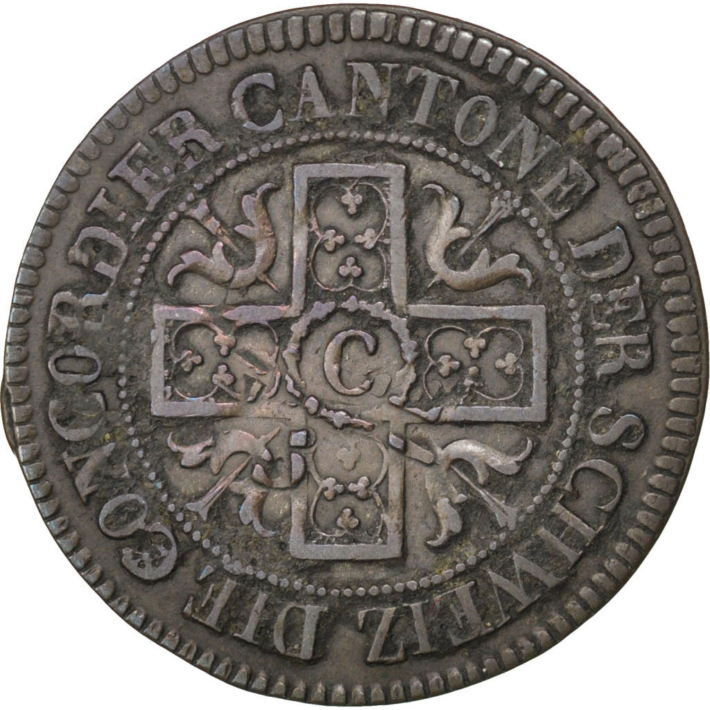 Coin, SWISS CANTONS, FREIBURG, 5 Rappen, 1828, EF(40-45), Billon, KM:82
