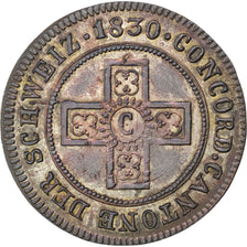 SWISS CANTONS, 5 Rappen, 1830, KM #87, AU(50-53), Billon, 1.83