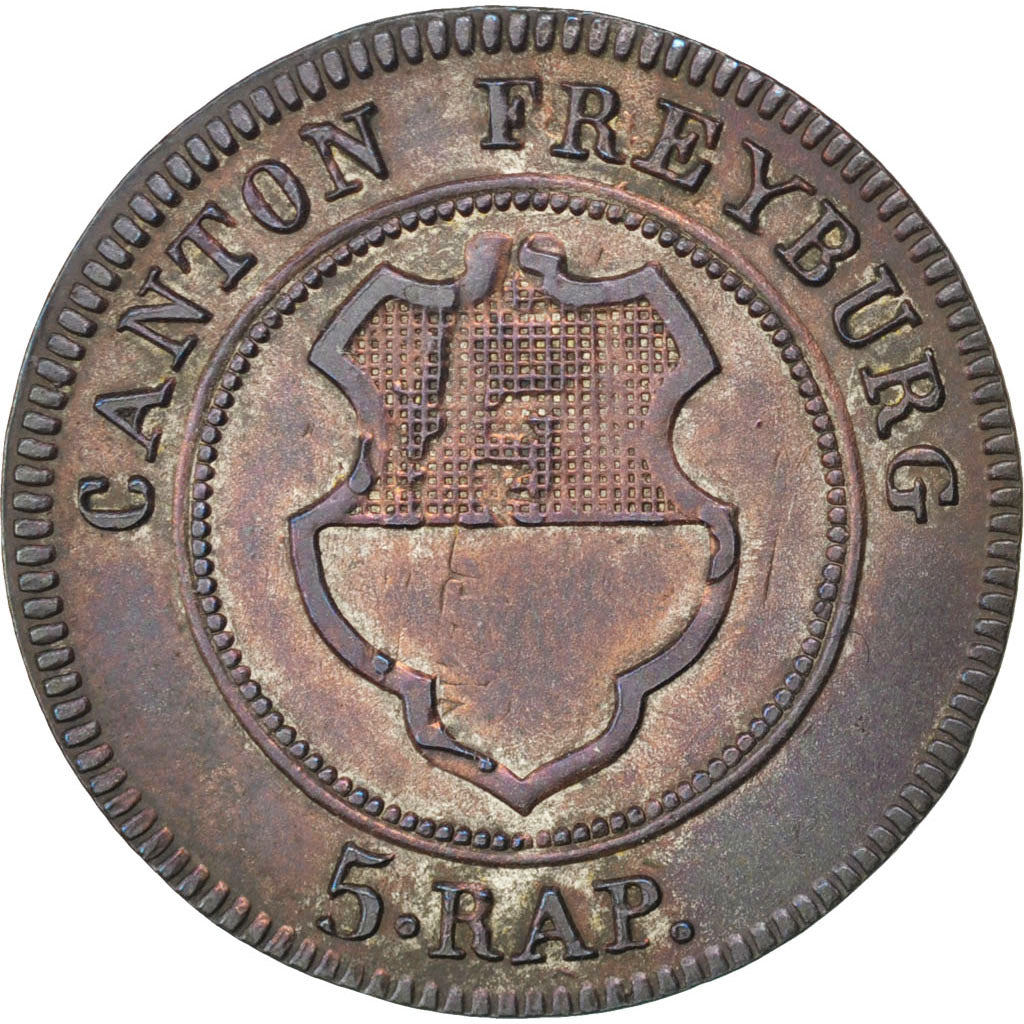 SWISS CANTONS, 5 Rappen, 1830, KM #87, AU(50-53), Billon, 1.83