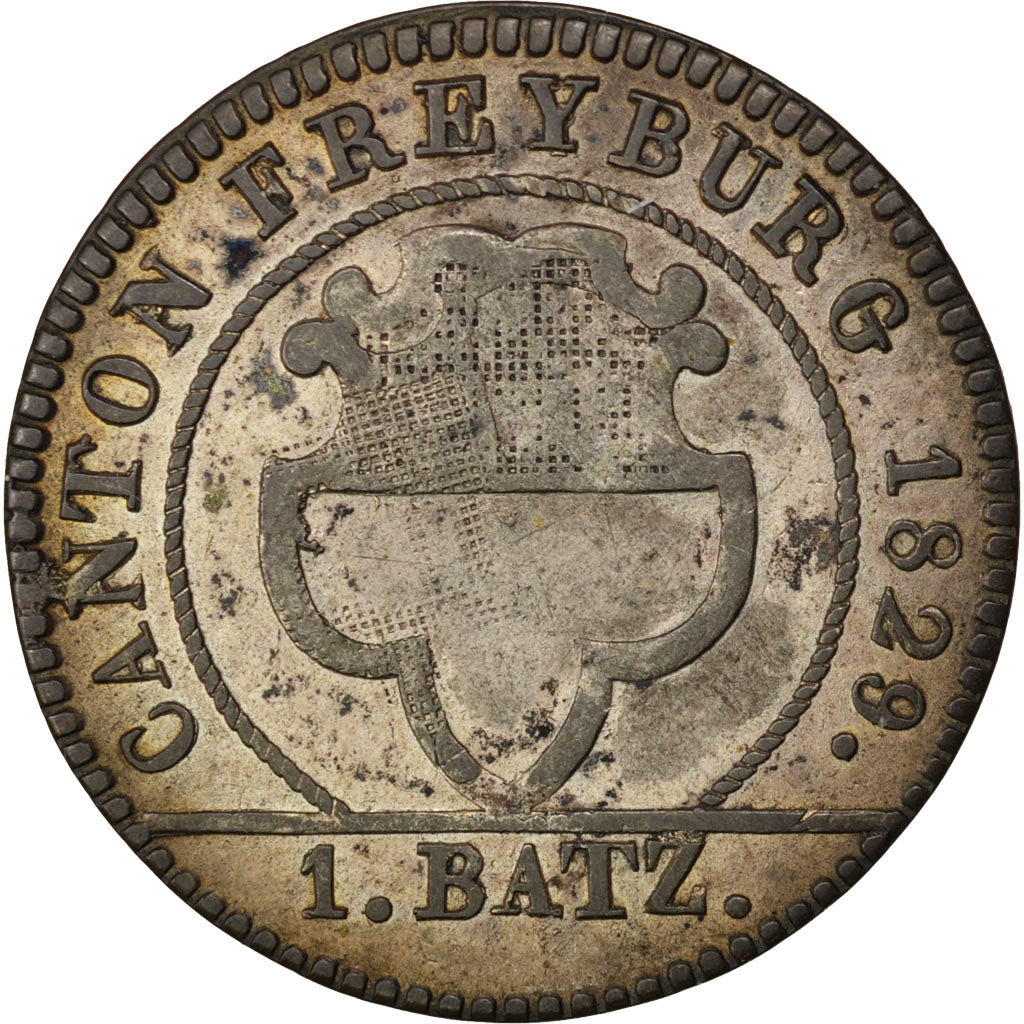 SWISS CANTONS, Batzen, 1829, KM #85, AU(50-53), Billon, 2.07
