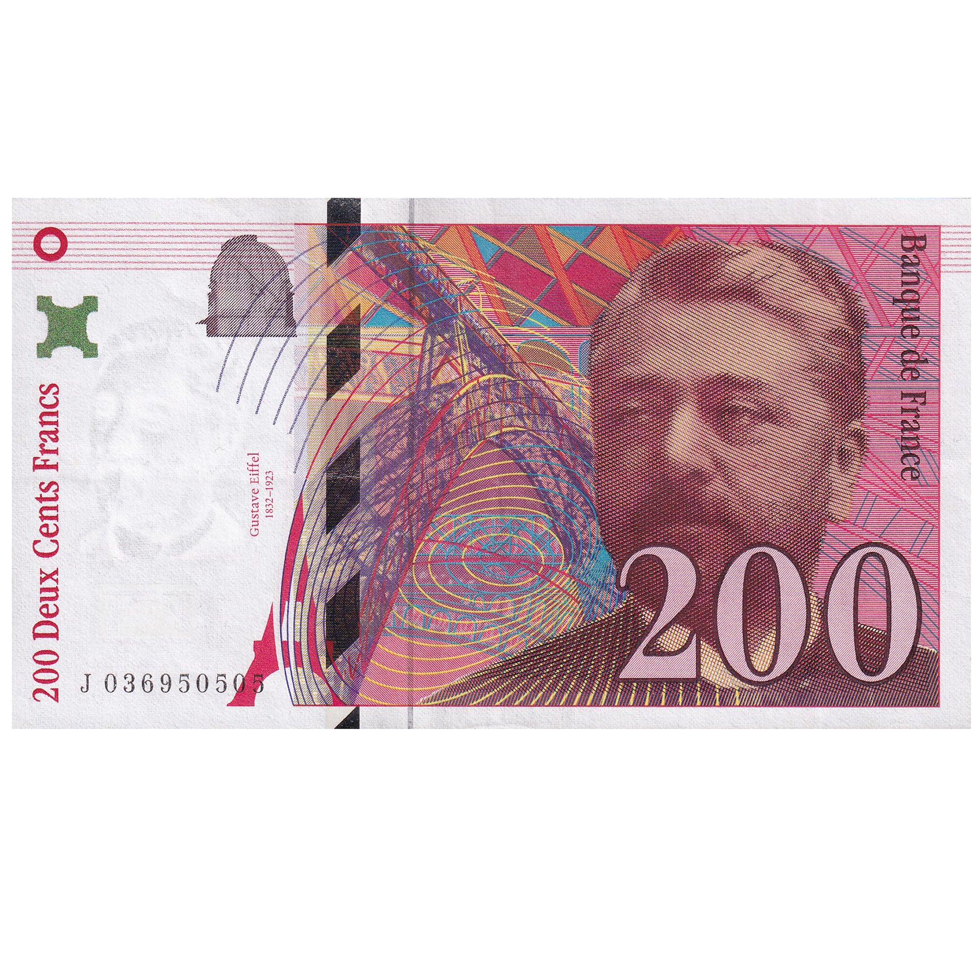 Francia, 200 Francs, Eiffel, 1996, J.036, BB, Fayette:75.2, KM:159a