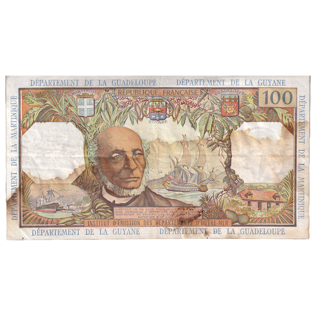 Banknote, French Antilles, 100 Francs, 1966, KM:10a, VF(30-35)