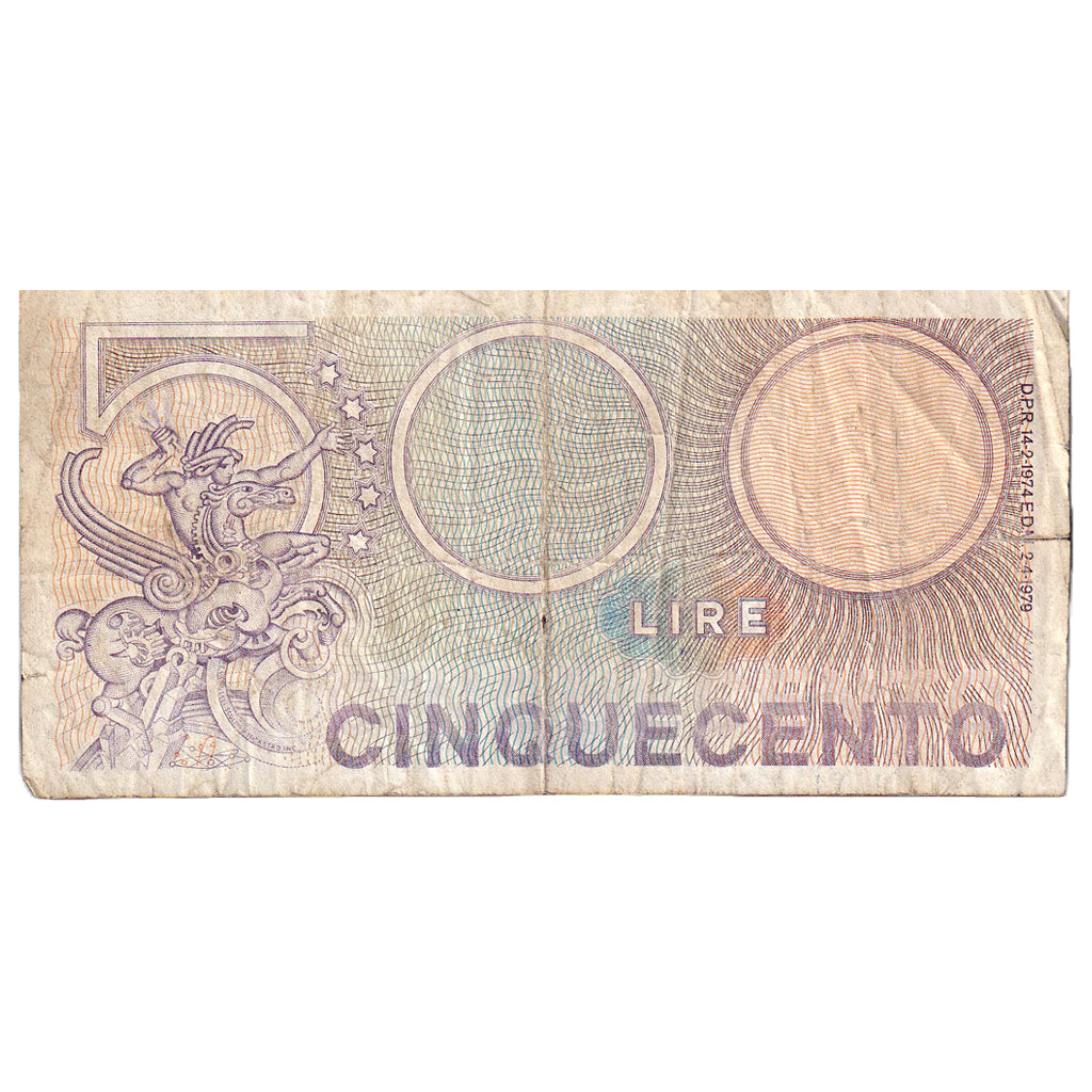 Banknote, Italy, 500 Lire, 1979, 1979-04-02, KM:94, VG(8-10)